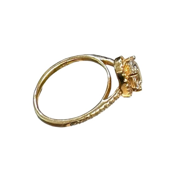 Rose Gold Over Sterling CZ Halo Ring - Picture 9 of 9